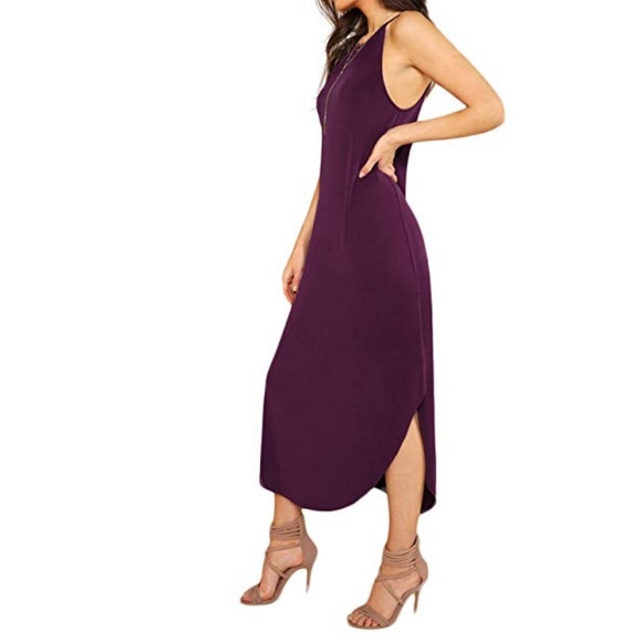 The Amelia Halter Asymmetrical Hem Maxi Dress - Picture 3 of 5